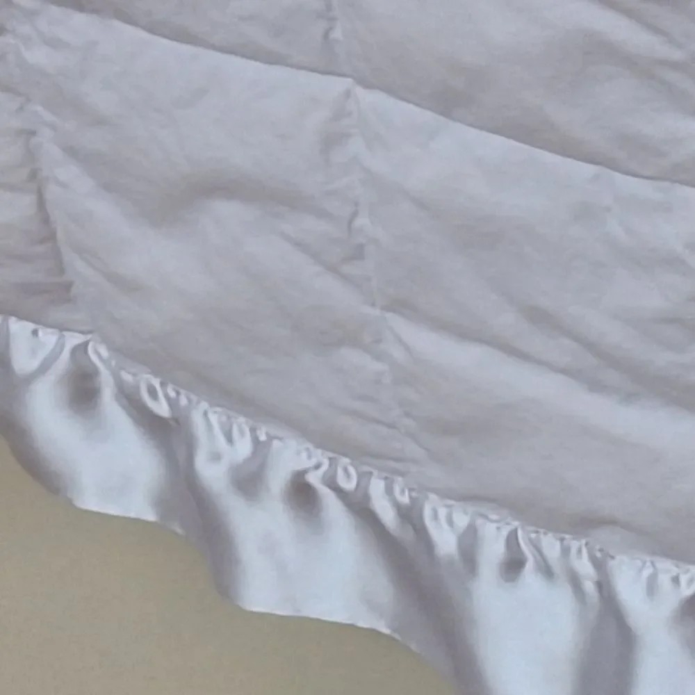 Charter Club White Cotton Lightweight Box 75% Down Fill Satin Trim Queen Blanket